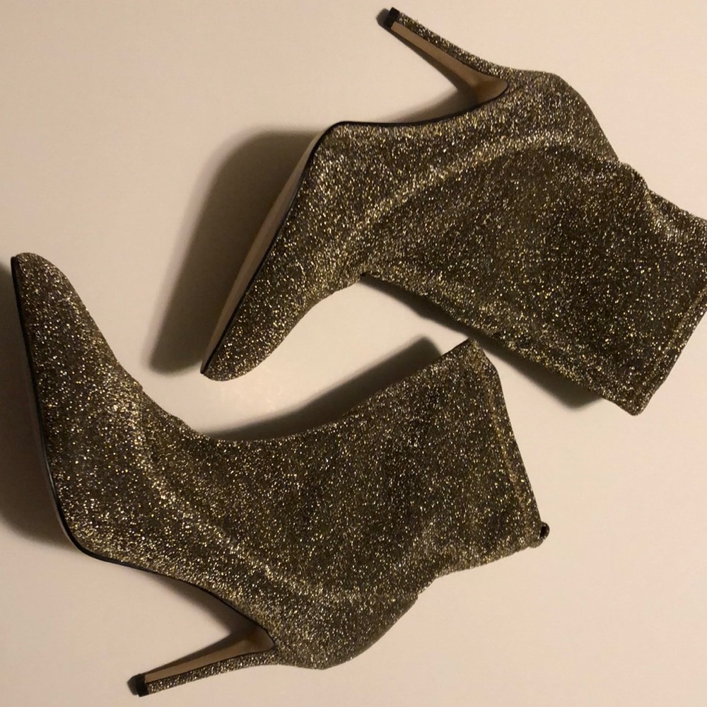 Sam Edelman Gold Sparkle Boots Size 8.5
